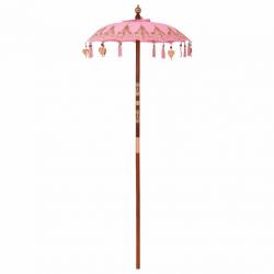 Parasol balinais Autre Rose x 260 cm Coton et bois massif