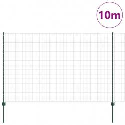 Clôture Euro avec 5 poteaux U Verte 1,6x10 m Acier