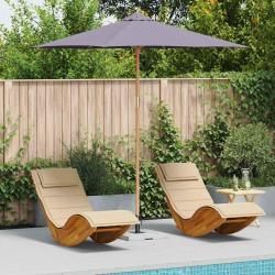 Parasol de jardin - Gris foncé, 270x260 cm, Bambou