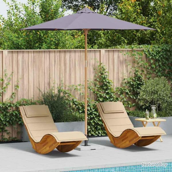 Parasol de jardin - Gris fonc, 270x260 cm, Bambou