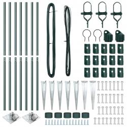 Set de Poteaux de Clôture avec Piques 7 pcs Vert Ø32mm 160 cm