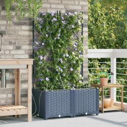 Jardinières de jardin 1 pc Gris 80 x 40 x 142 cm Plastique