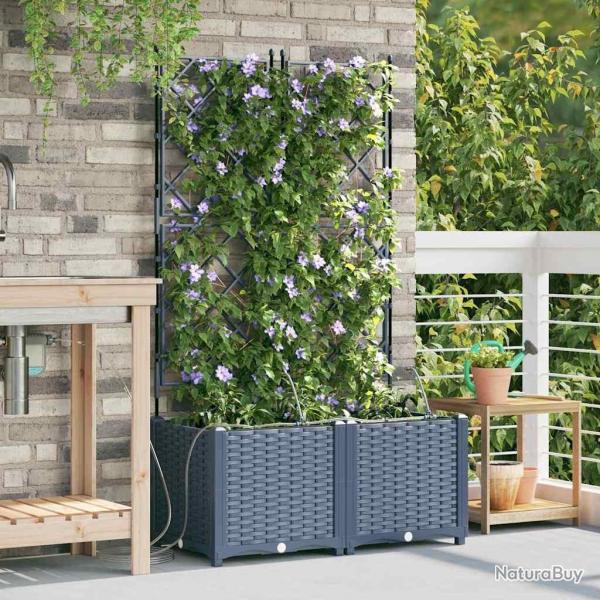 Jardinires de jardin 1 pc Gris 80 x 40 x 142 cm Plastique