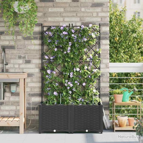 Jardinires de jardin 1 pc Noir 80 x 40 x 142 cm Plastique