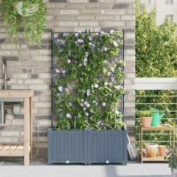 Jardinières de jardin 1 pc Treillis Gris clair 80 x 40 x 142 cm