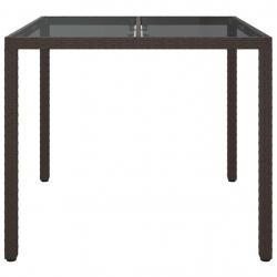 Table de salle à manger Marron 90x90x75 cm Poly Rotin