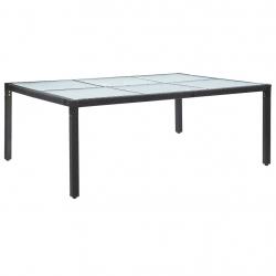 Table à dîner d'extérieur Noir 200x150x74 cm Résine tressée