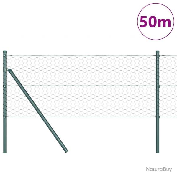 Clture Hexagonale Verte 0.6x50 m Acier