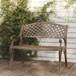 Banc de jardin 102 cm aluminium coulé bronze