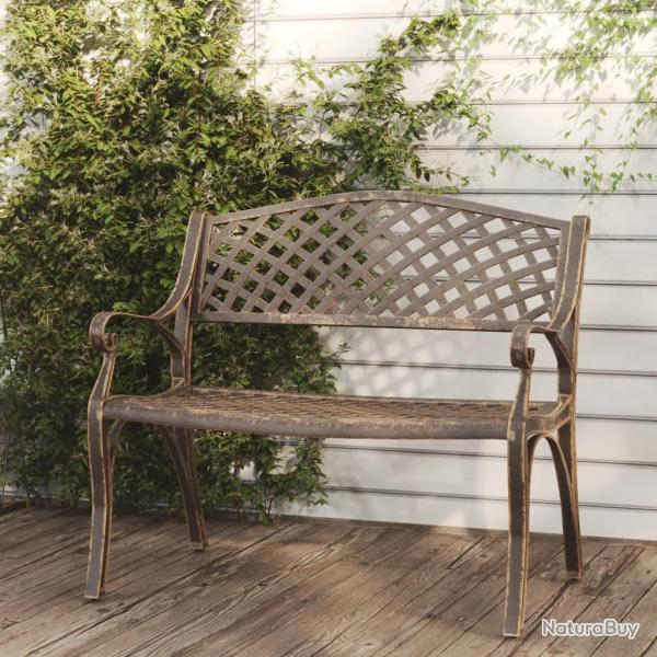 Banc de jardin 102 cm aluminium coul bronze