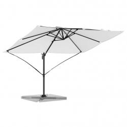 Parasol cantilever Roma de , couleur sable, dimensions 352x251x260 cm, en aluminium