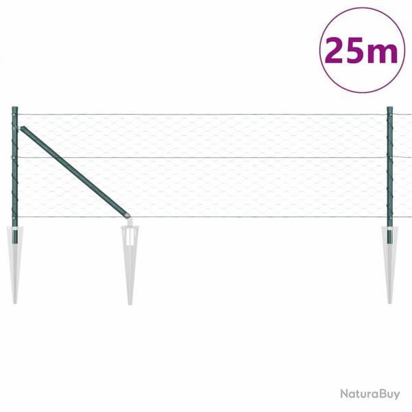 Clture Hexagonale Verte 0,8x25 m Acier
