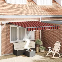 Auvent Rétractable Manuel avec LED Orange et Marron 300x250 cm
