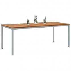 Table de jardin 200 x 90 x 75 cm en bois d'acacia massif et métal