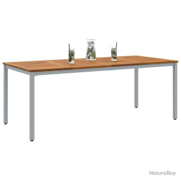 Table de jardin 200 x 90 x 75 cm en bois d'acacia massif et mtal