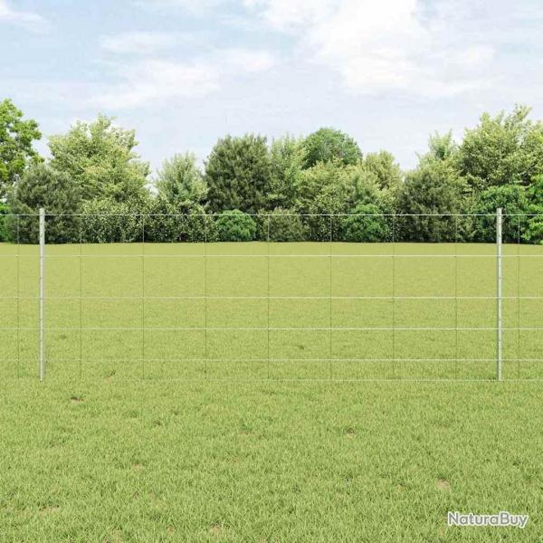 Poteaux de Clture 11 pcs U-Channel 80 cm Acier Galvanis