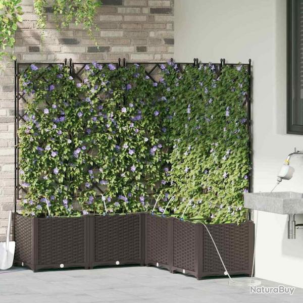 Jardinires de jardin 1 pc Marron 120 x 120 x 142 cm Plastique