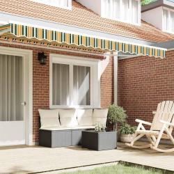 Store d'extérieur 4 m en vert et jaune 3.8x0.2 m