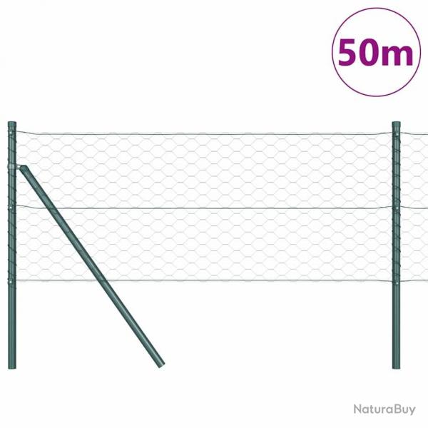 Clture hexagonale verte 0.6x50 m en acier