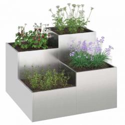 Jardinière 80x80x60 cm en acier inoxydable