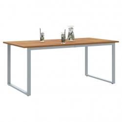 Table de repas extérieure Grise 180x90x75 cm en acier et bois d'acacia