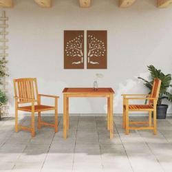 Ensemble de salle à manger d'extérieur 3 pcs 90 x 90 x 74 cm