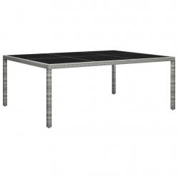 Table à manger d'extérieur Gris 200x150x74 cm Résine tressée
