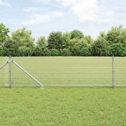 Kit de poteaux de clôture Set de 2 Acier galvanisé 25 x 0,5 m