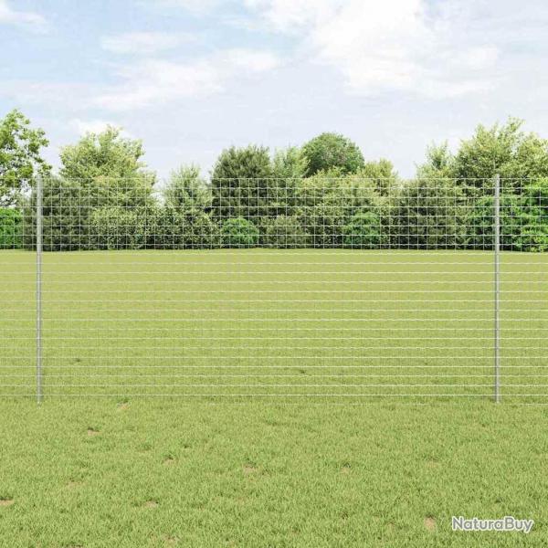 Poteaux de clture en argent 44 pcs Argent 100 x 1.2 cm.