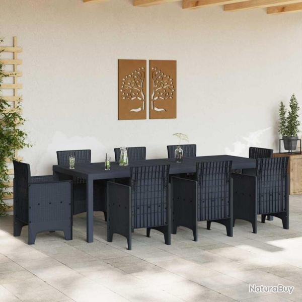 Table de jardin Anthracite 250x100x73 cm en Poly Rattan
