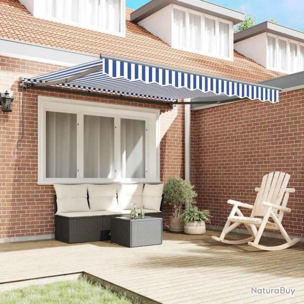 Auvent Rtractable Bleu et Blanc 350x250 cm