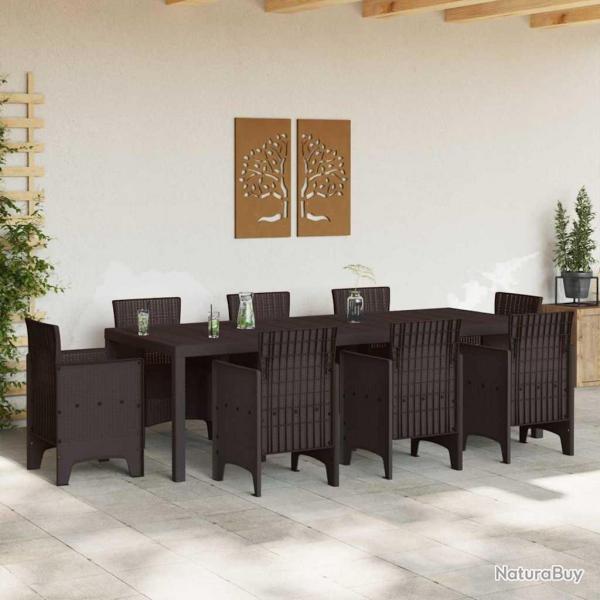 Table de Jardin Marron 250x100x73 cm Poly Rattan