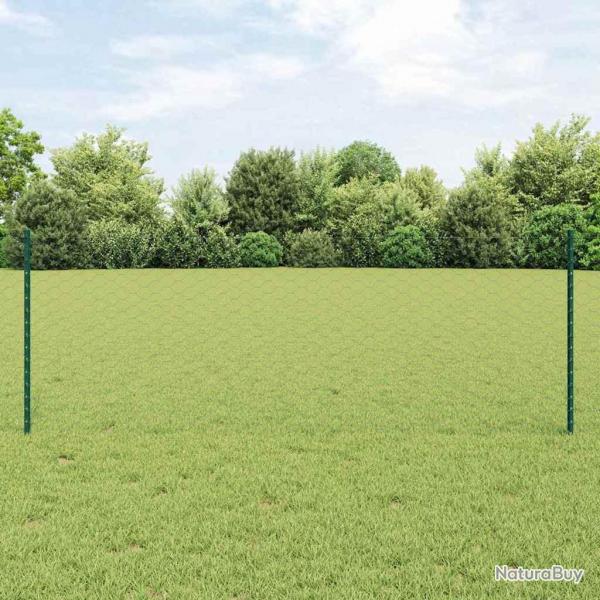 Poteaux de Clture 11 pcs U-Channel Vert 80 cm Acier