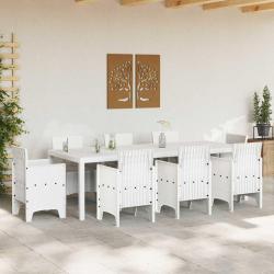 Table de jardin Blanche 250x100x73 cm en aluminium