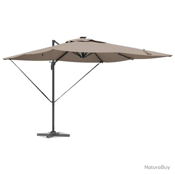 Parasol dport Roma avec LEDs - Taupe (286 x 285 x 270 cm) - Aluminium