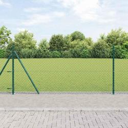 Jeu de Poteaux de Clôture Argent 0.8 x 25 m Acier galvanisé