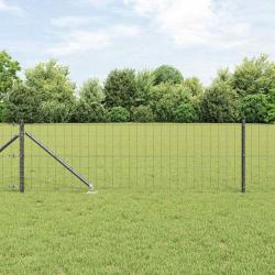 Clôture Euro avec 13 poteaux pointus 0.6 x 25 m en acier galvanisé gris