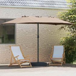 Parasol de jardin Taupe 385 x 209 x 244 cm tissu