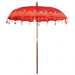 Parasol Autre Rouge x 250 cm Coton et bois massif