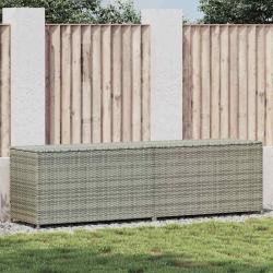 Boîte de rangement de jardin résine tressée 200x50x60 cm gris
