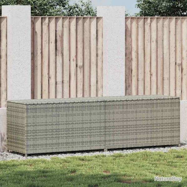Bote de rangement de jardin rsine tresse 200x50x60 cm gris