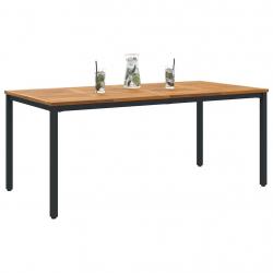 Table de jardin 180 x 90 x 75 cm en bois d'acacia solide et métal