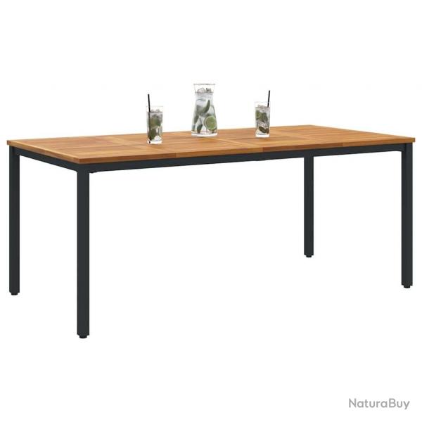 Table de jardin 180 x 90 x 75 cm en bois d'acacia solide et mtal