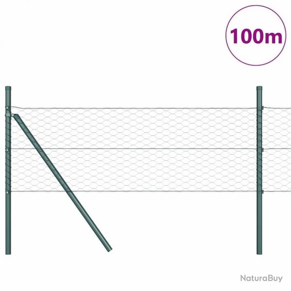 Clture Hexagonale Verte 0.4x100 m Acier