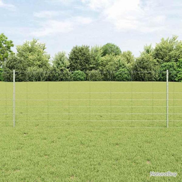 Pieux de clture 11 pcs U-Channel 80 cm en acier galvanis
