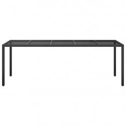 Table à manger de jardin noire 250x100x75 cm rattan poly
