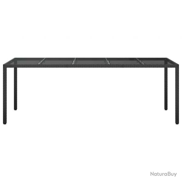 Table  manger de jardin noire 250x100x75 cm rattan poly