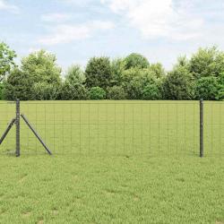 Clôture Euro avec 13 poteaux 0,8x25 m en acier galvanisé gris