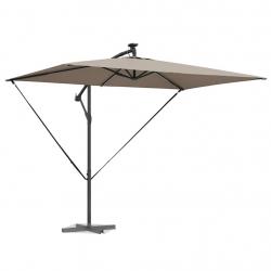 Parasol banane à mât déporté Taupe 294 x 200 x 254 cm