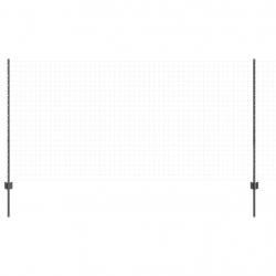Poteaux de clôture 10 pcs en U gris 120 cm en acier